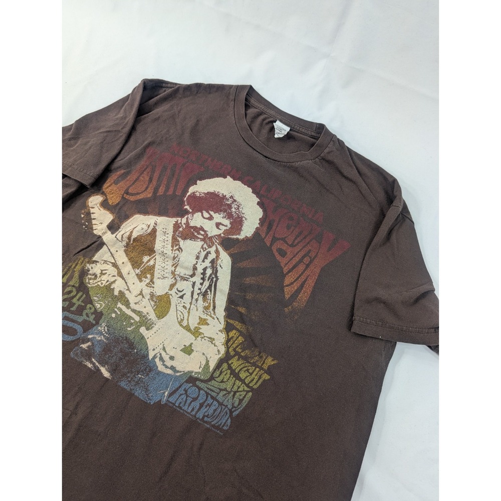 2007 Jimi Hendrix Santa Clara Fair Chuck Boyd Brown Jimi Hendrix Shirt Men's Lar